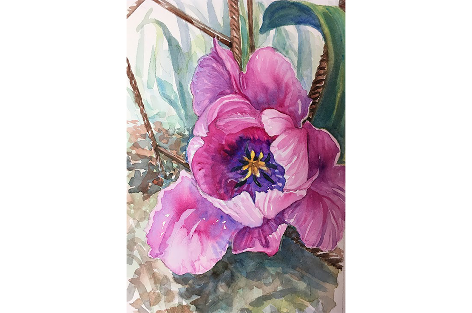 Pamela Lynch, Bloom Where You're Planted, watercolor, 2017