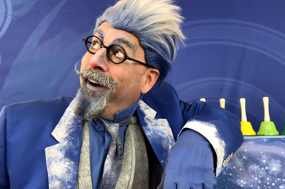 david engel dressed as jack frost character