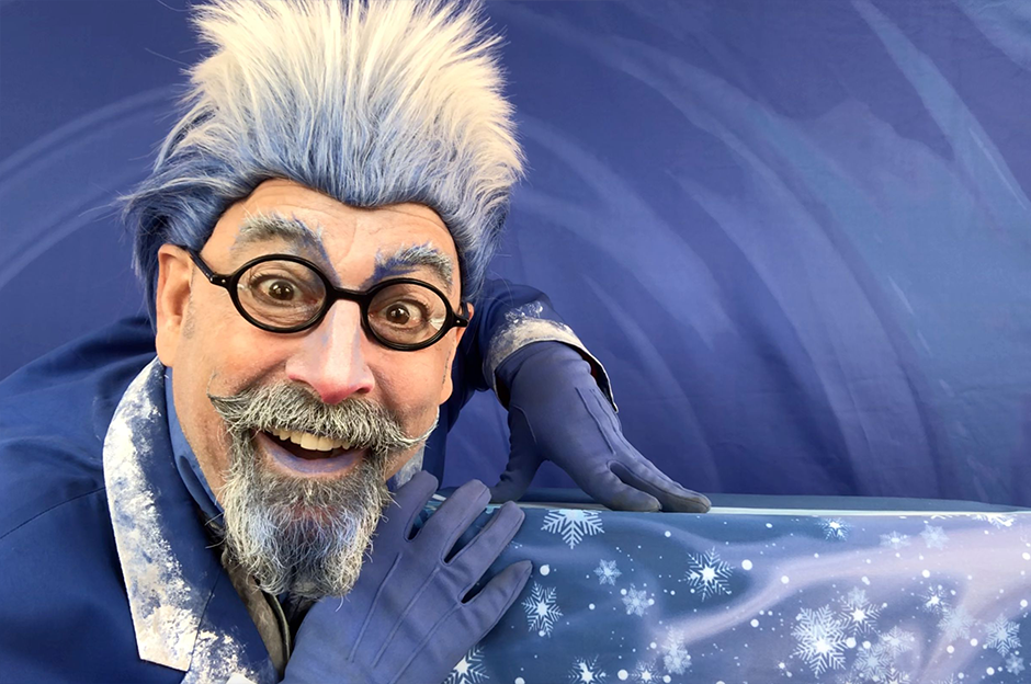 david engel dressed as jack frost character