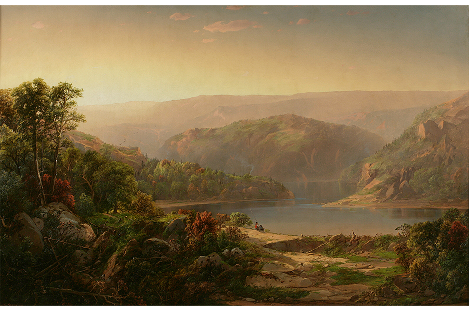 painting of view of landscapes - William Louis Sonntag, Morning in the Blue Ridge Mountains, Va., ca. 1858, Oil on canvas, Overall: 36 x 56 in. ( 91.4 x 142.2 cm )