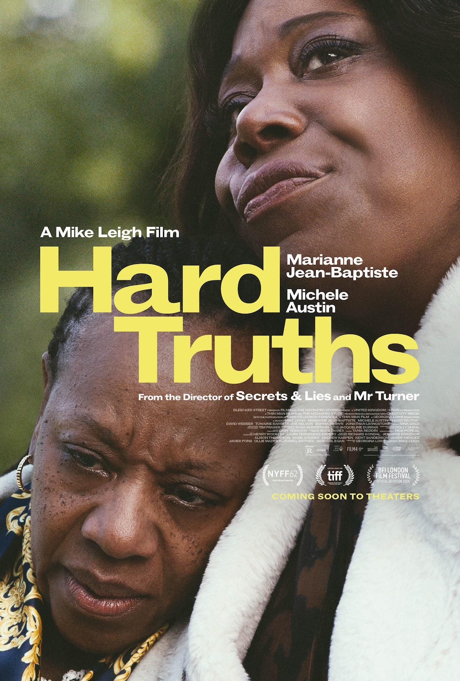 film poster hard truths with two dark skinned people embracing