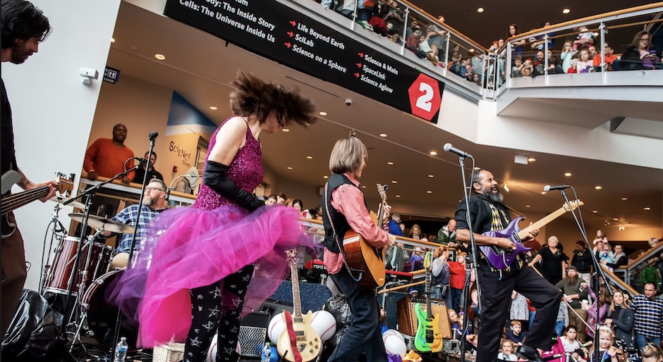 milkshake performing in a science musum