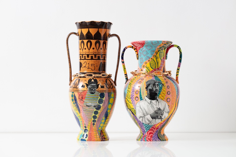 pottery with urban inspiration on classical pottery forms by robert lugo
