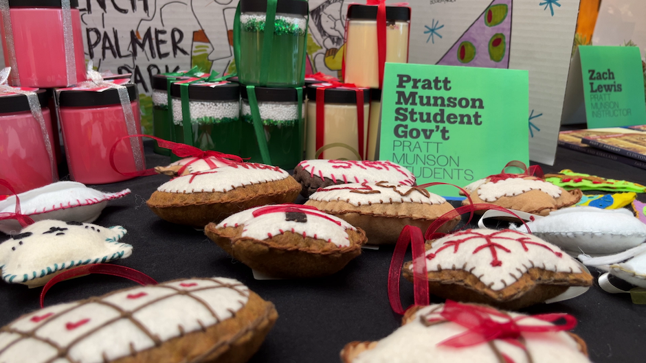 hand made ornaments for sale at holiday market