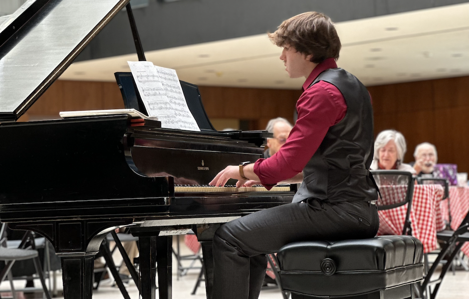 student playing piano