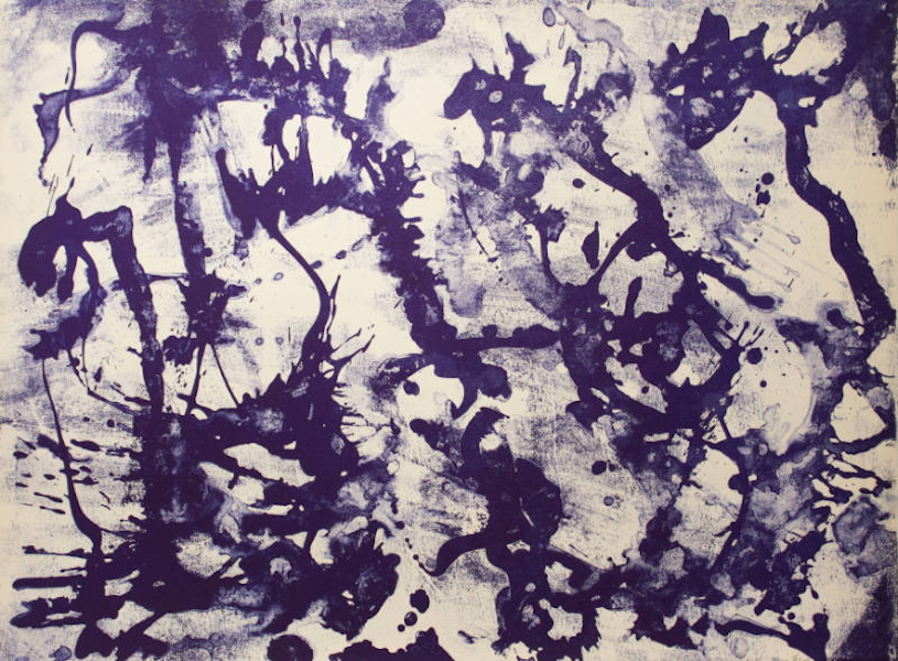 purple color lithograph on paper