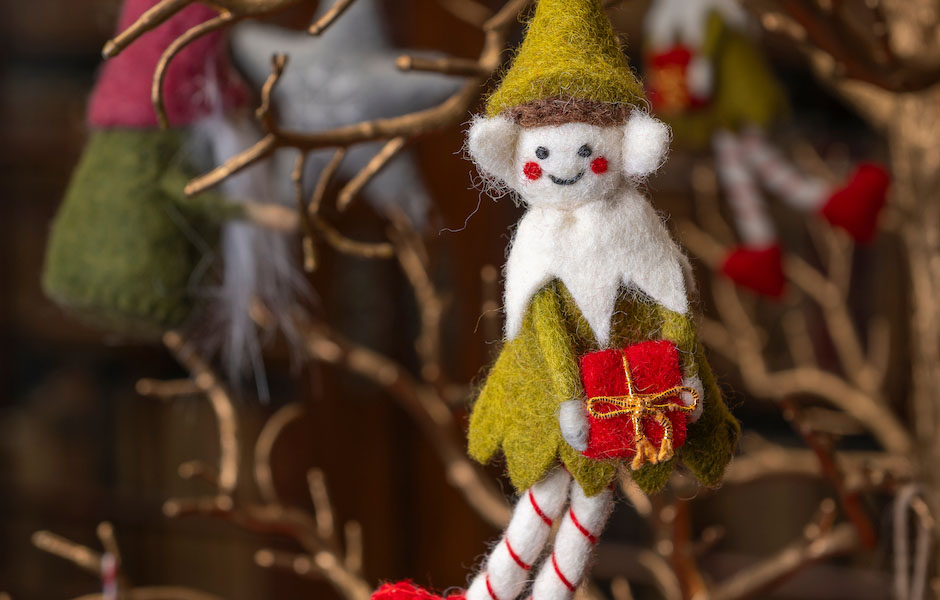 felt elf tree ornament