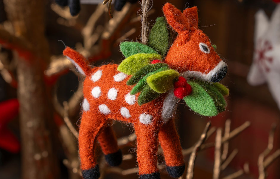 felt fawn deer ornament