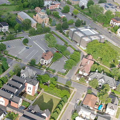 aerial view of museum