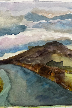 studio landcape painting