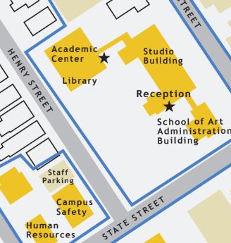 Map showing the library's location.