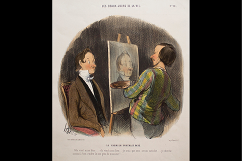 Honoré Daumier (French, 1808-79) Les Beaux jours de la vie, no. 15, 1844 hand-colored lithograph on paper 14 x 10 13/16 in. Gift of Edward W. Root, 53.32