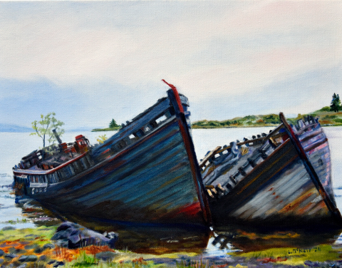 painting of two boats